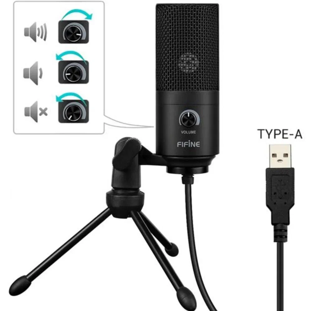 USB Microphone, Metal Condenser Recording Microphone